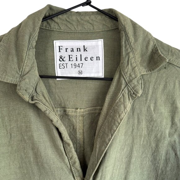 Frank & Eileen Northern Ireland Jumpsuit Italian Performance Linen Green Medium - Picture 5 of 8